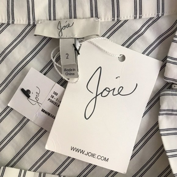 NWT Joie Yenene Porcelain Shirting Stripe Asymmetrical Skirt Women's Size 2 - Picture 7 of 14